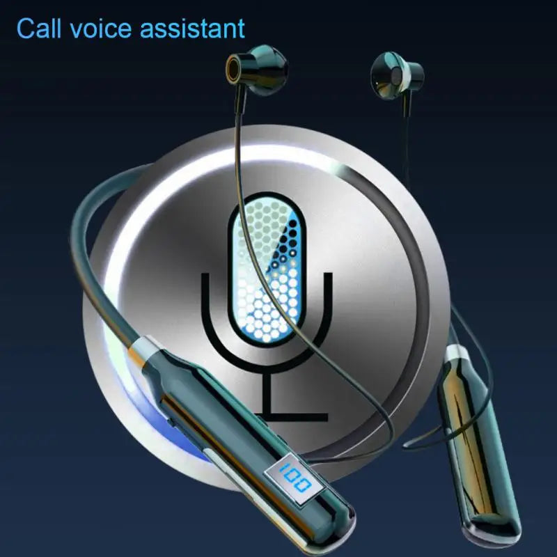 BT-100 Bluetooth-compatible Magnetic Neckband Headphone IPX3 Waterproof Sport Headset TWS Wireless Earphone Noise Cancelling