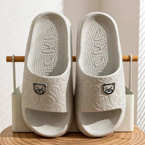 Summer Fashion Men's Slippers Printting Little Bear Sandals Indoor Bathroom Non-slip Soft Women Dormitory Casual Shoes Couple