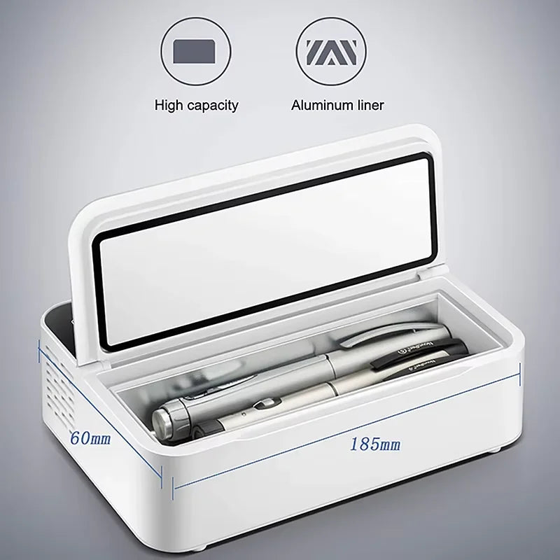 Small Fridge Cooler Insulin Cooler Medical Portable Insulin Bag Travel Keep Chilled Insulin Case USB Mini Refrigerator cold