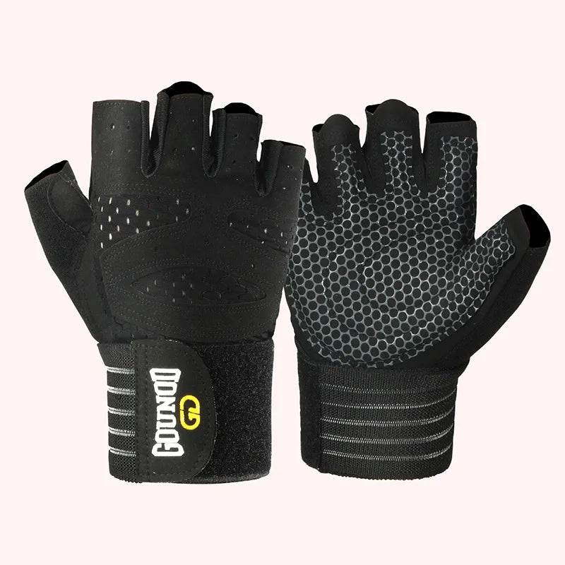 GOUNOD Weightlifting Gloves With Wrist Support Breathable Anti Slip Grip