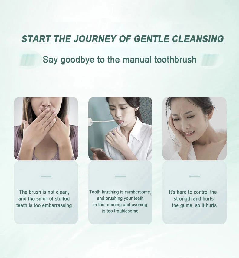 Hot Trend Vault GeZhou Sonic Electric Toothbrush for adults with 6 cleaning modes, timer, USB rechargeable, and replacement heads.