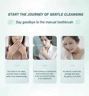 Hot Trend Vault GeZhou Sonic Electric Toothbrush for adults with 6 cleaning modes, timer, USB rechargeable, and replacement heads.