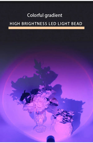 Led USB Sunset Lamp Projector Home Party Decor Night Light Atmosphere Neon Lights For Bedroom Living Room Wall Photography