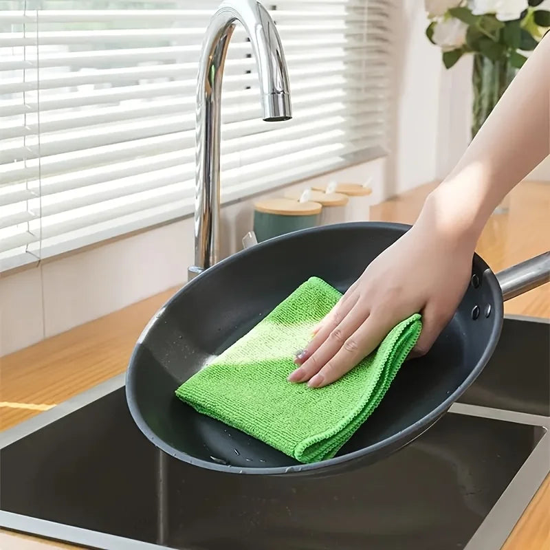 Microfiber Cleaning Cloth Set Household &amp; Kitchen Multi-Purpose Towel, Durable and Absorbent, Bathroom and Furniture, Easily