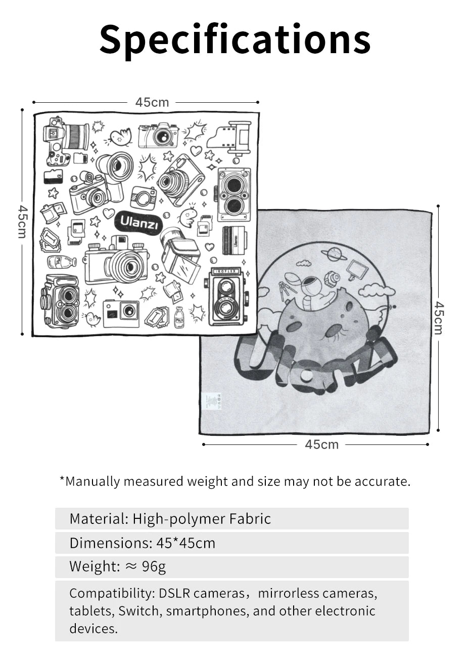Ulanzi Double-sided Printing Protective Wrap Camera Smartphone Cleaning Cloth for Camera Smartphone Tablet Fill Light