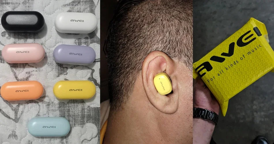 Awei T13 Pro Bluetooth 5.3 Earphone Wireless Bluetooth Headset In-Ear TWS Earbuds With Mic HiFi Bass Stereo Gaming Headphones