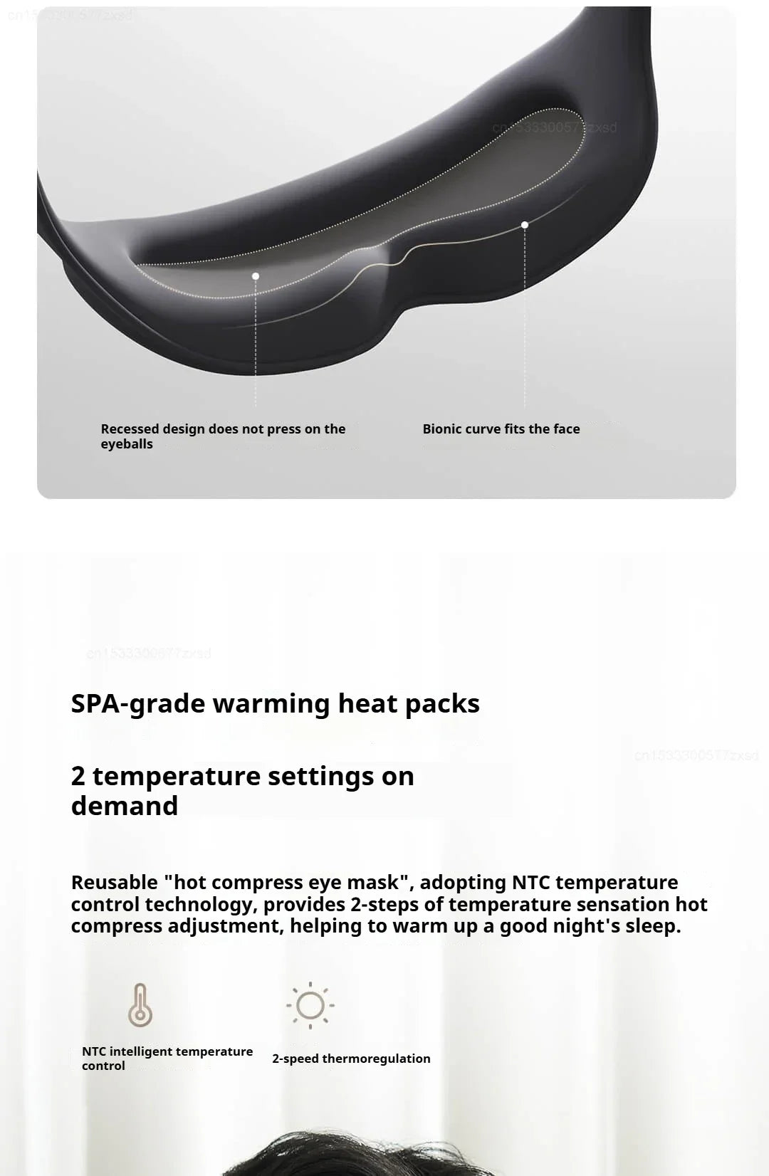 Hot Trend Vault MIJIA Smart Massage Eye Mask in black with vibration feature for relaxing home blackout and eye comfort.