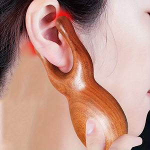 Wooden Gua Sha Facial Tools Head Massager Sandalwood Wood Massage Tool for Face Nose Eye Wood Massage Acupressur Tools