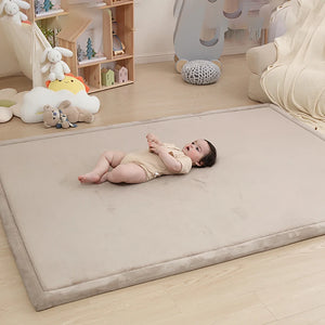 Cream Huloo Sleep non-slip living room rug by Hot Trend Vault, solid minimalist carpet for bedroom decor and comfort.