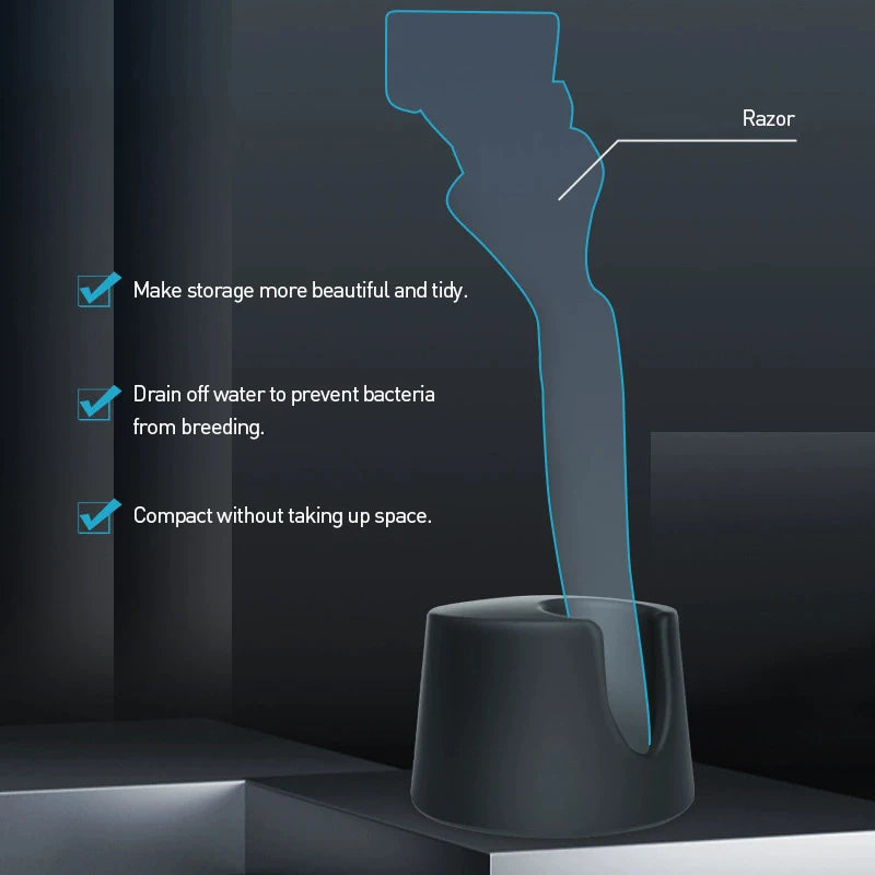 Yunchi premium shaving stand for Gillette razors, designed by Hot Trend Vault, with draining and drying features for men's grooming.