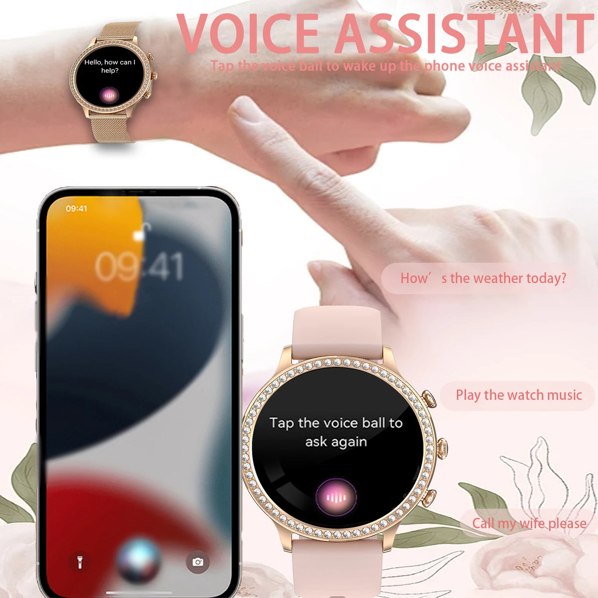 Smart Watches[Calls/Answer], Smartwatch for Android ＆ iPhone Compatible with 100+ Sport Modes/1.32" Touchscreen/200+ Watch Faces