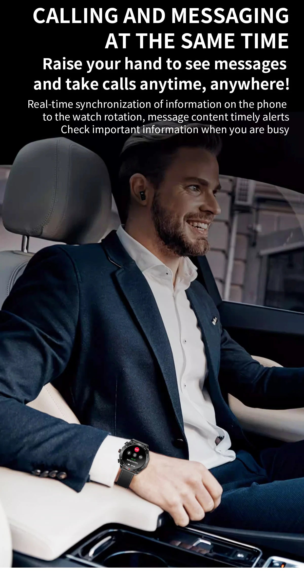 LaNikar New Smart Watches for Men with Earbuds Inside with 100+ Sport Modes and Sport Records Waterproof with iPhone and Android