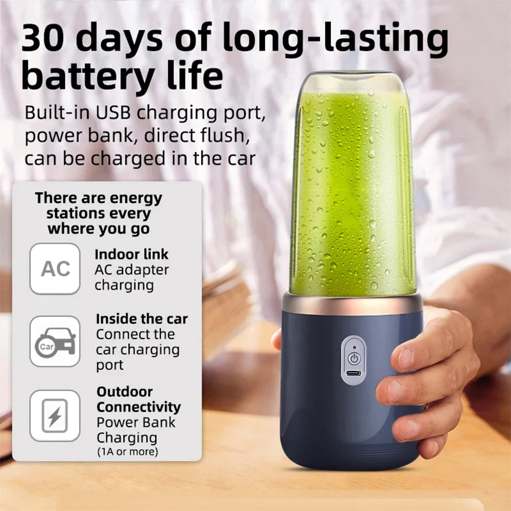 Hot Trend Vault Flaremore Electric Juicer Cup with 400ml capacity, portable travel USB charge, two cups, automatic pulp ejection.