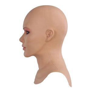 Realistic Silicone Mask With Neck Head Cover Makeup Crossdresser Cosplay Beauty Mask Collection Male to Female Full Head Mask