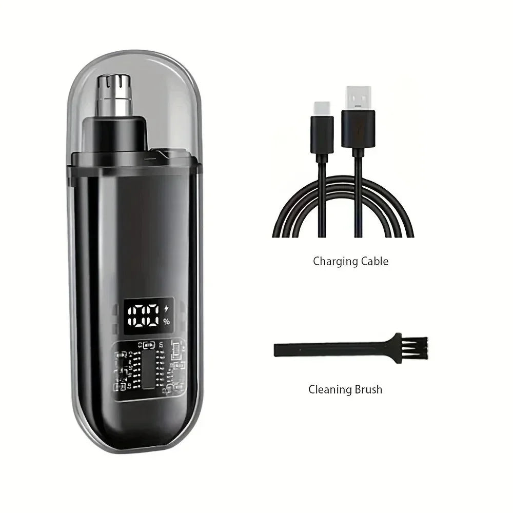 Hot Trend Vault nose hair trimmer with LED light, portable electric grooming device for travel and daily grooming.