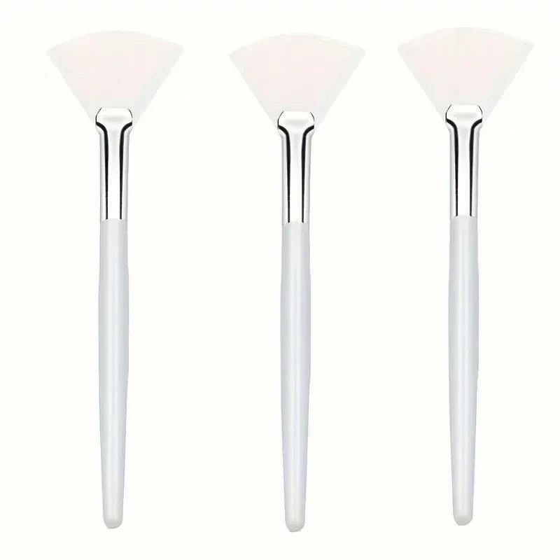 3/6/12pcs Practical Facial Brushes Fan Shape Brush Flat Head Face Mask Applicator Soft Portable Mask Brushes Cosmetic Tools