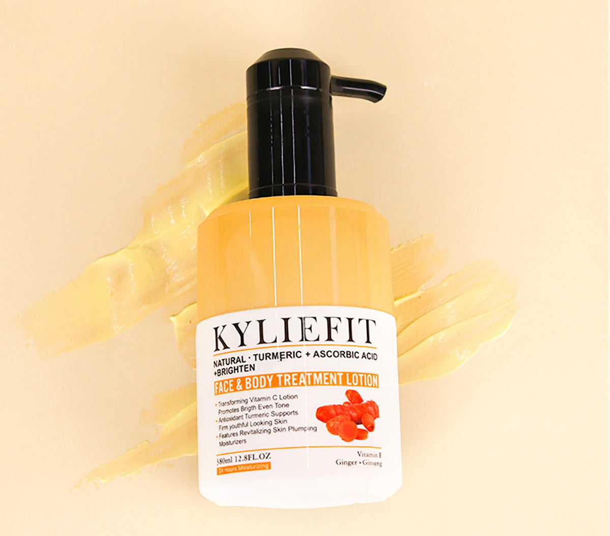 Ailke Turmeric Whitening Skin Care Set by Hot Trend Vault with bottles and jars showcasing radiant glow skincare products.