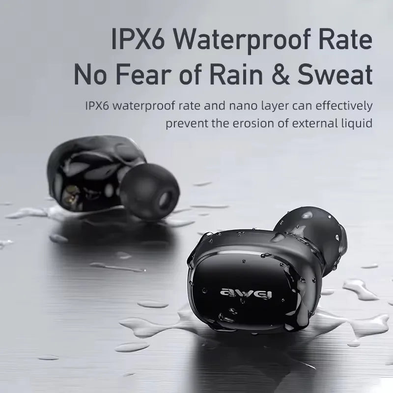 Awei T13 Pro Bluetooth 5.3 Earphone Wireless Bluetooth Headset In-Ear TWS Earbuds With Mic HiFi Bass Stereo Gaming Headphones