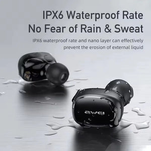 Awei T13 Pro Bluetooth 5.3 Earphone Wireless Bluetooth Headset In-Ear TWS Earbuds With Mic HiFi Bass Stereo Gaming Headphones