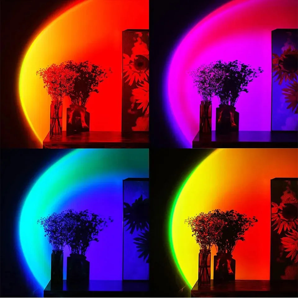 LED Atmosphere Night Light Projector Sunset Lamp AC 220V EU Plug for Bedroom Living Room Gift Background Decoration Lighting