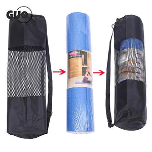 Yoga Mat Carrier Mesh Bag Nylon Yoga Mat Storage Bag Backpack Waterproof Fitness Center Black (Yoga Mat Not Including)