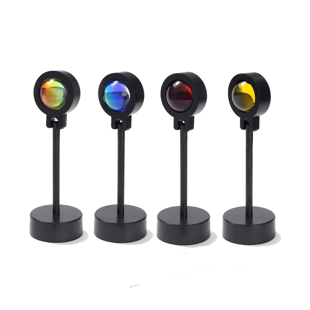 Sunset Lamp LED Rainbow Neon Night Light Projector Photography Home Decor Birthday Party Mood Light For Bedroom Living Room Gift