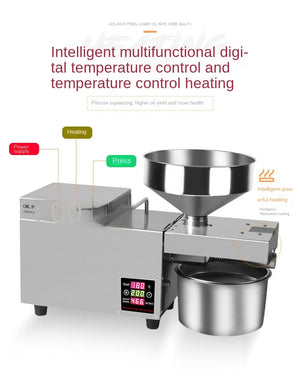 S9S Oil Press Stainless Steel Automatic Cold Press Oil Press Coconut Peanut Kernel Oil Press 110V/220V 1500W (Max)