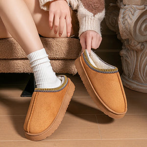 Women's Plush Slippers Winter Warm House Shoes Fashion Thick EVA Sole for Indoor Outdoor Use Cozy Non-Slip Couple Home Footwear