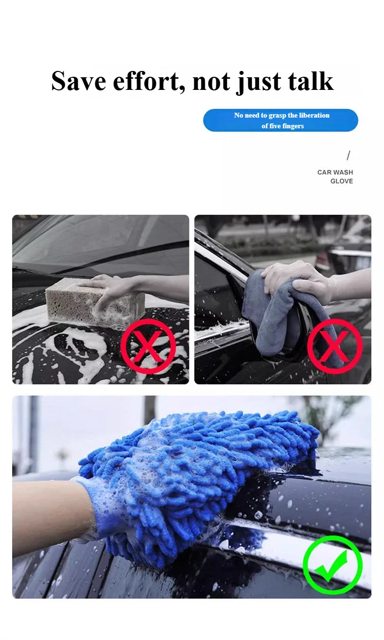 Microfiber Car Washer Sponge Cleaning Car Care Detailing Brushes Washing Towel Auto Gloves Styling Accessories