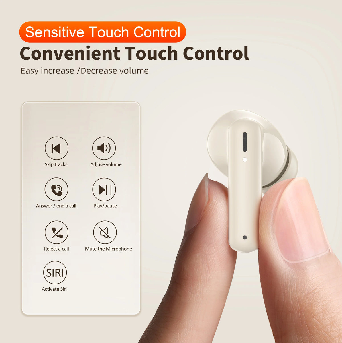 Wireless Headphones,QERE E38,NEW TWS Bluetooth 5.3,HD Microphone,HIFI Earphones,13mm Driver,60ms Low Latency,4 Mics+ENC Call