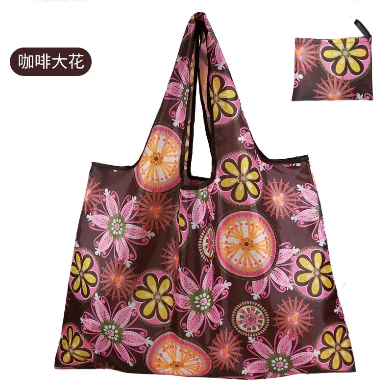 Hot Trend Vault eTyaC reusable foldable shopping bag, large eco-friendly tote with sturdy, washable design for women.