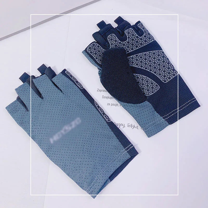 Professional Gym Fitness Breathable Anti-Slip Women Men Half Finger Summer Fishing Cycling Fingerless Gloves Female Bicycle Bike