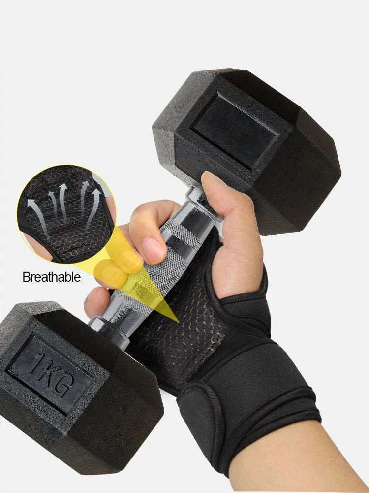 Weightlifting Training Gloves Fitness Sports Body Building Gym Hand Wrist Palm Protector Gloves MTB Cycling Gloves for Men Women