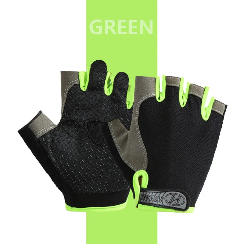 Guantes de ciclismo sin dedos transpirables y antideslizantes para hombres y mujeres