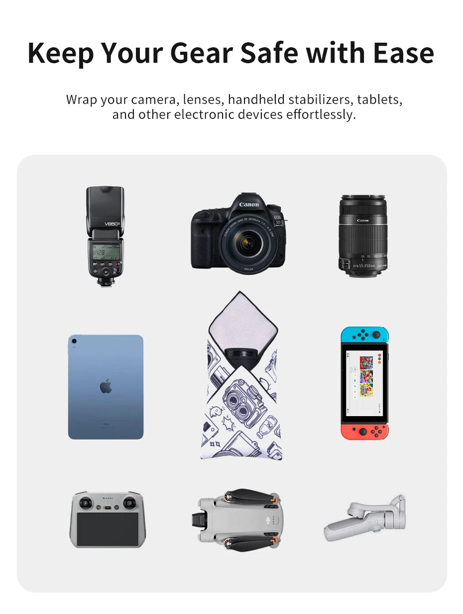 Ulanzi Double-sided Printing Protective Wrap Camera Smartphone Cleaning Cloth for Camera Smartphone Tablet Fill Light