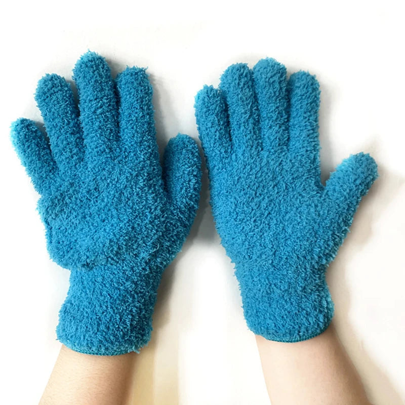 Microfiber Cleaning Glove Car Detailing Dust Removal Wash Gloves Coral Velvet Knitted Super Soft Housework Absorbent Cleaner