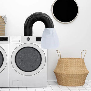 Reusable lint catcher for dryer by Hot Trend Vault, ventless dryer fluff filter kit, shown installed inside a home dryer.