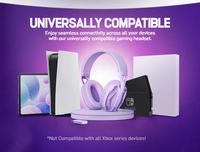 Picun G1 2.4GHz Gaming Wireless Headset 3D Surround Sound Spatial Audio ENC HD Mic Headphones for Gamer Lightweight PS5 PC Phone