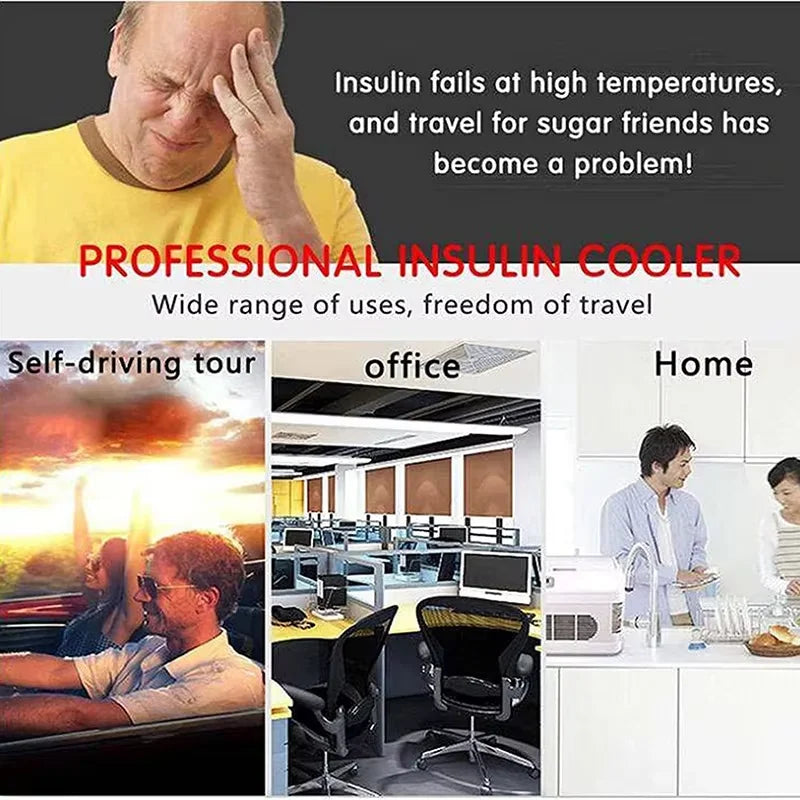 Small Fridge Cooler Insulin Cooler Medical Portable Insulin Bag Travel Keep Chilled Insulin Case USB Mini Refrigerator cold