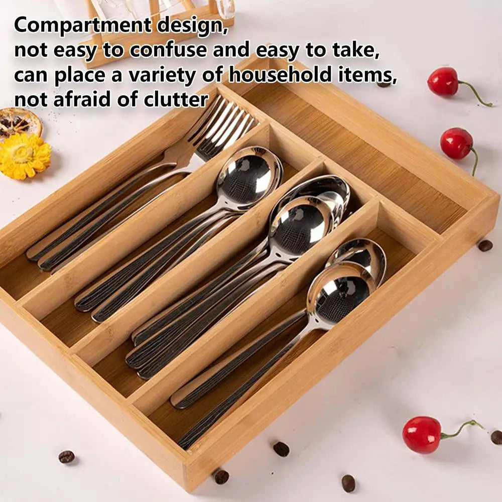 Silverware Drawer Organizer Tray Divided Multipurpose Flatware Tray Household Portable Utensil Organizer Space Saving Silverware