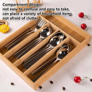 Hot Trend Vault silverware drawer organizer tray with divided compartments for storing utensils and kitchen tools efficiently.