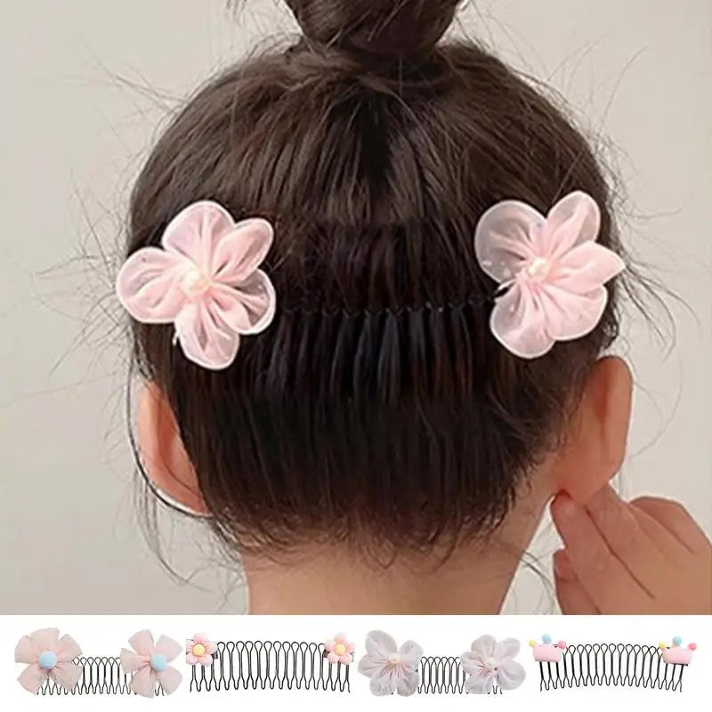 Hot Trend Vault flower crown hair comb clips for bun styling, strong hold hairpins for women and girls with elegant floral design