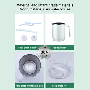 Silicone Adult Sippy Cups For Elderly Spill Proof Drinking Cup With Straw For Disabled Patient Adult Sippy Cup With Handle For