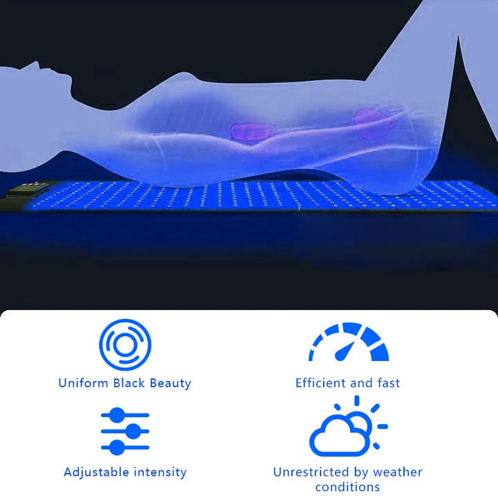 Tanning Lamp Mat 360 PCS Blue Light Massage Yoga Mat Remote Control 8 Modes&amp;20 Gears 100*40CM Solarium Lamp for TanningSkin Care