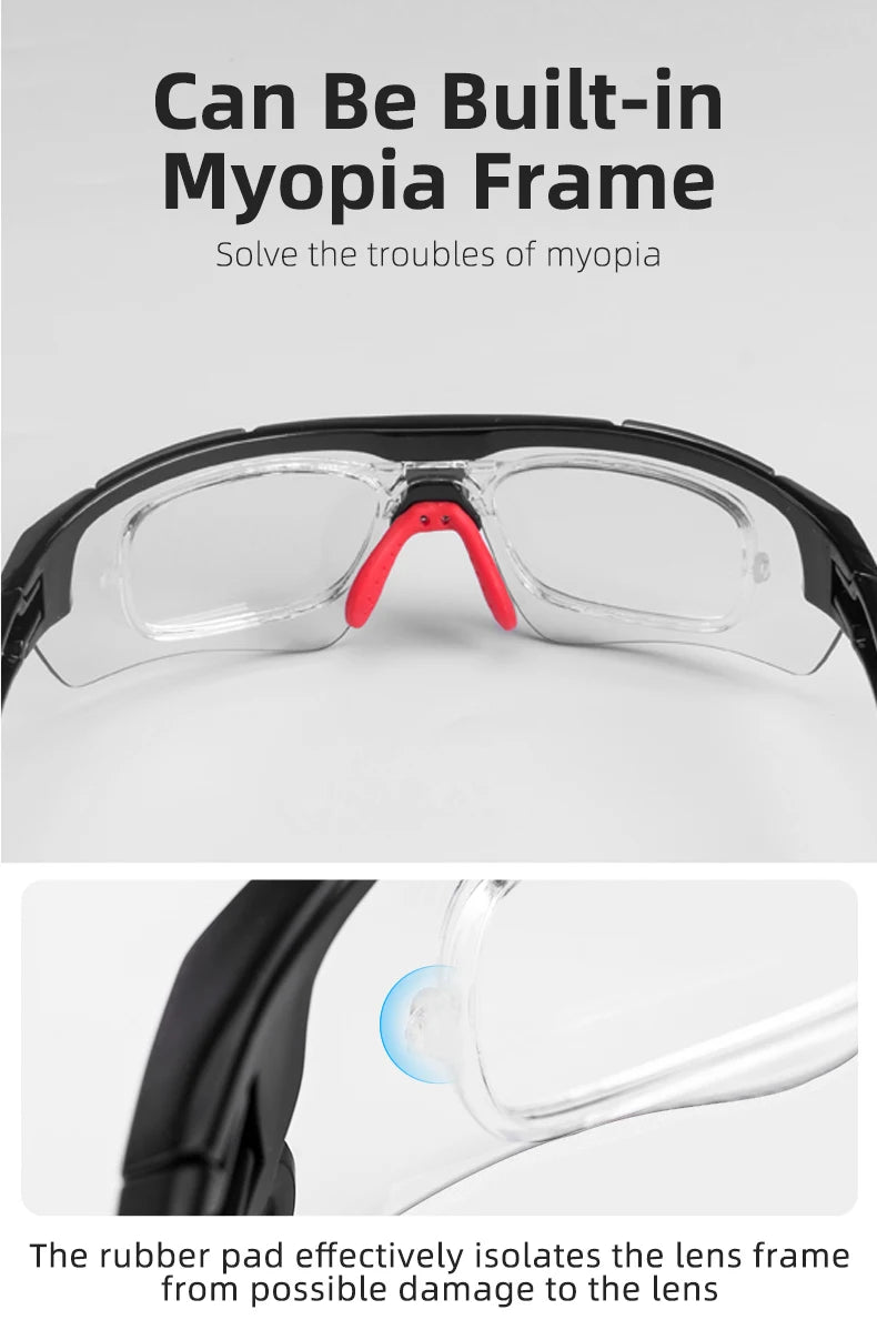 Hot Trend Vault RockBros cycling photochromic glasses with UV400 protection, designed for men outdoor riding and sunny conditions.