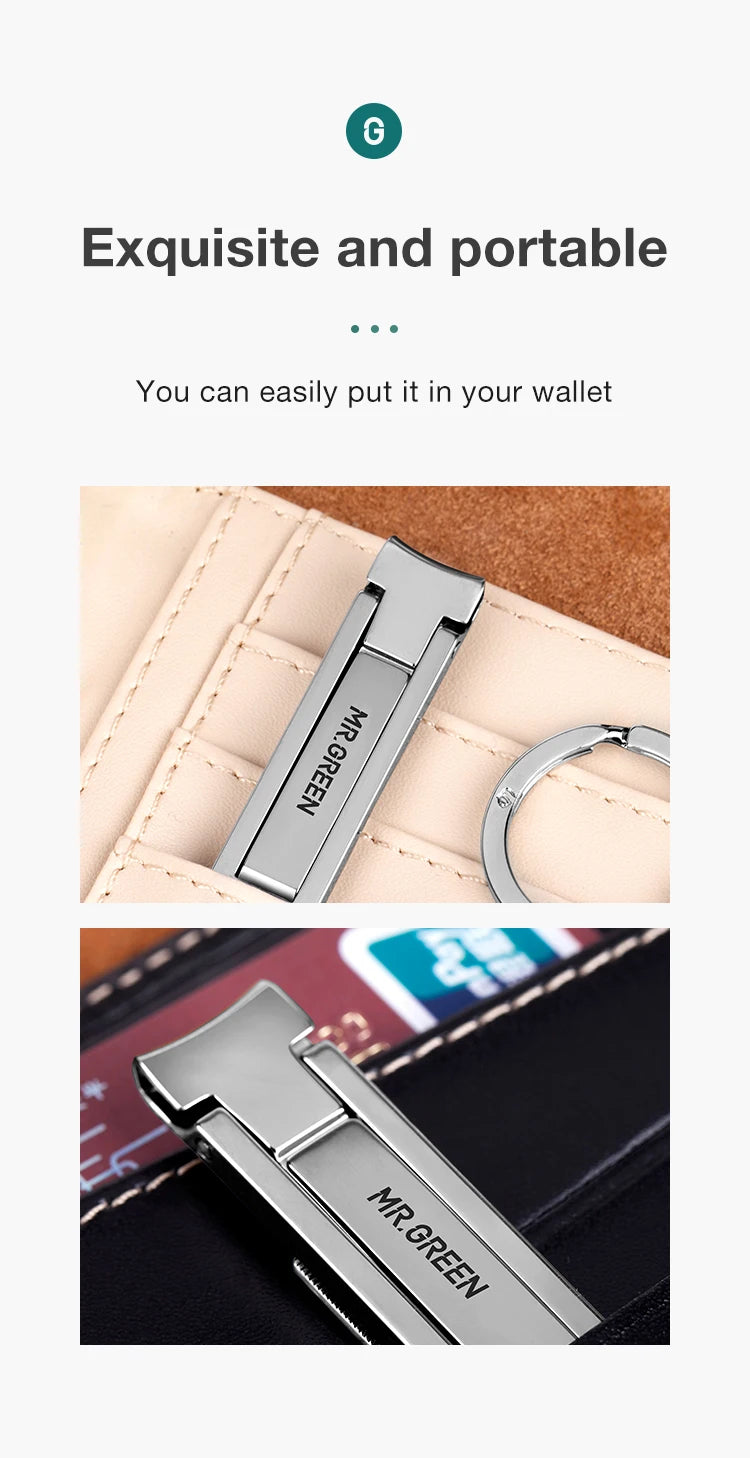 MR.GREEN Ultra-Thin Nail Clippers Collapsible Portable Travel Fingernail Nail Scissors Cutter Stainless Steel Manicure Tools