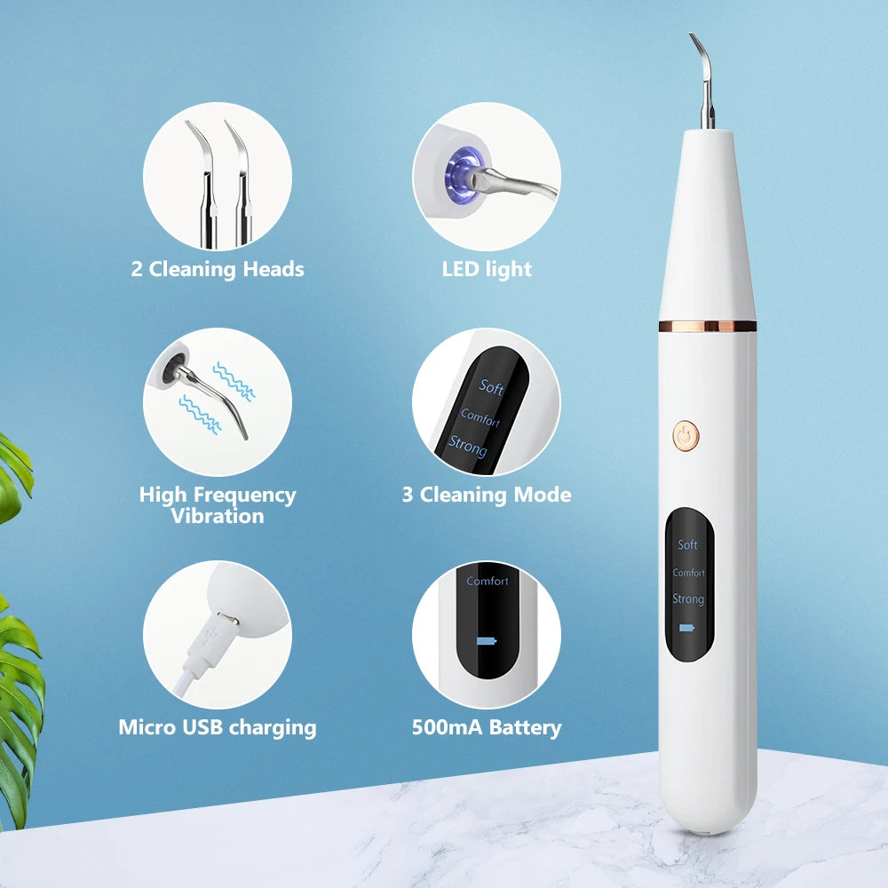 Hot Trend Vault Hailicare ultrasonic dental scaler for home use, removing calculus, stains, tartar, and whitening teeth.