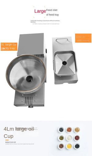 S9S Oil Press Stainless Steel Automatic Cold Press Oil Press Coconut Peanut Kernel Oil Press 110V/220V 1500W (Max)