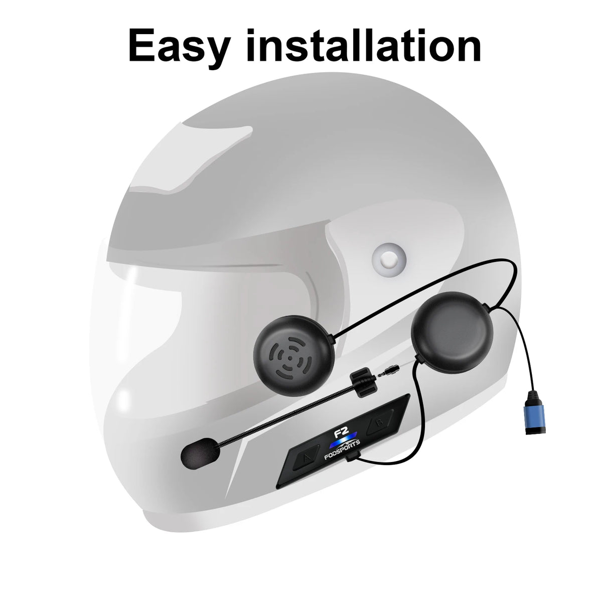 Fodsports F2 Motorcycle Bluetooth Intercom helmet Headset Wireless Intercomunicador 1000m IP67 Waterproof