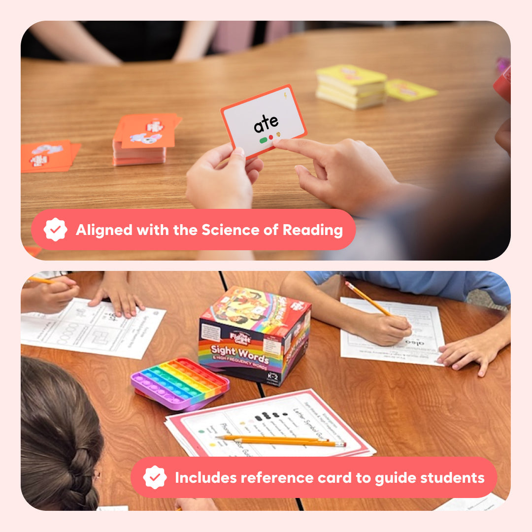 Kids playing the Hot Trend Vault Sight Words Fidget Game to improve reading fluency and confidence through fun, interactive learning.